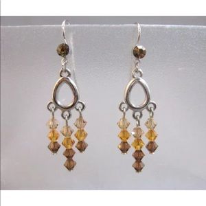 Crystal medium dangle chandelier earrings